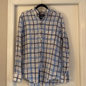 Vineyard Vines Plaid Linen Classic Fit Murray Shirt medium P62